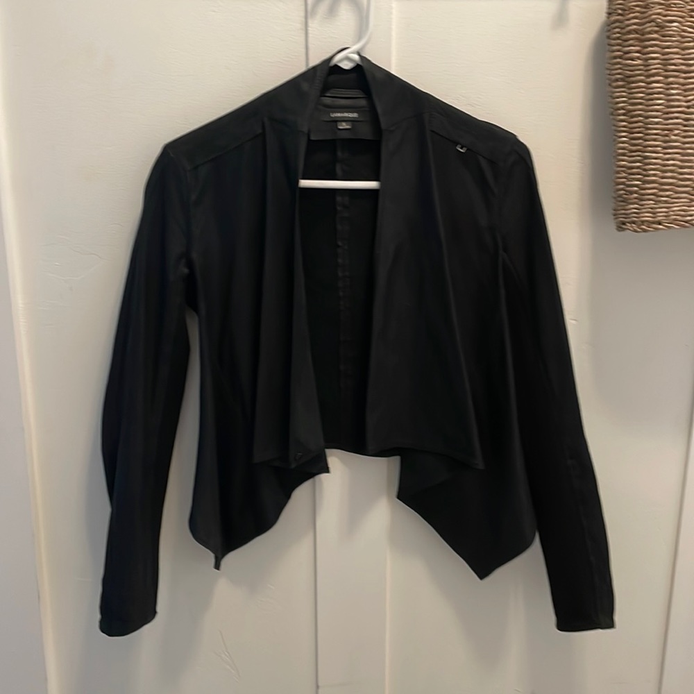 NWT LAMARQUE 'Madison' Drape Front Sueded Leather Jacket